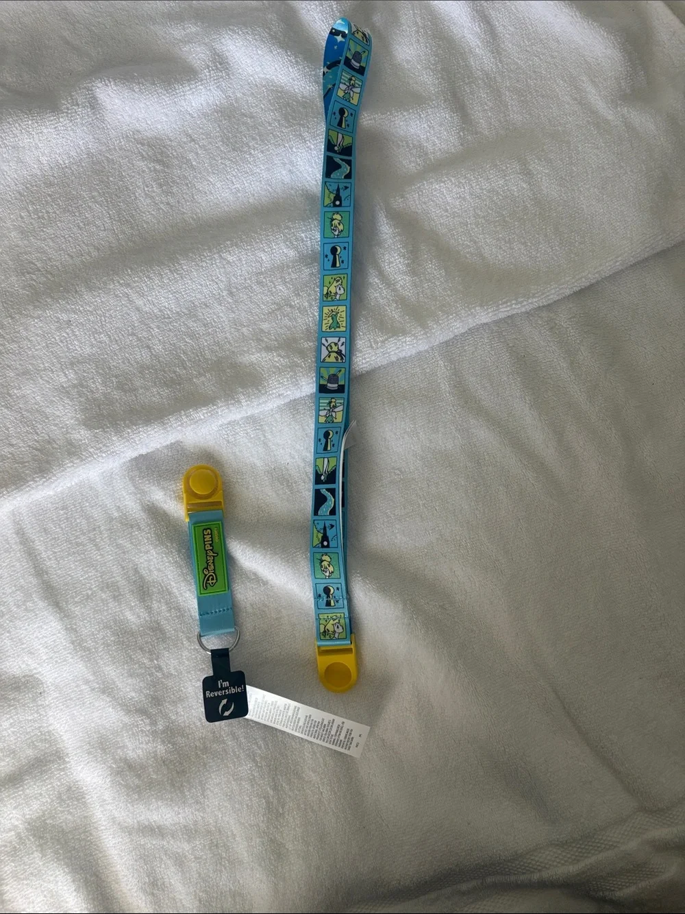 Disney Blue and Yellow Tinkerbell Lanyard with Character Panels